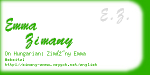emma zimany business card